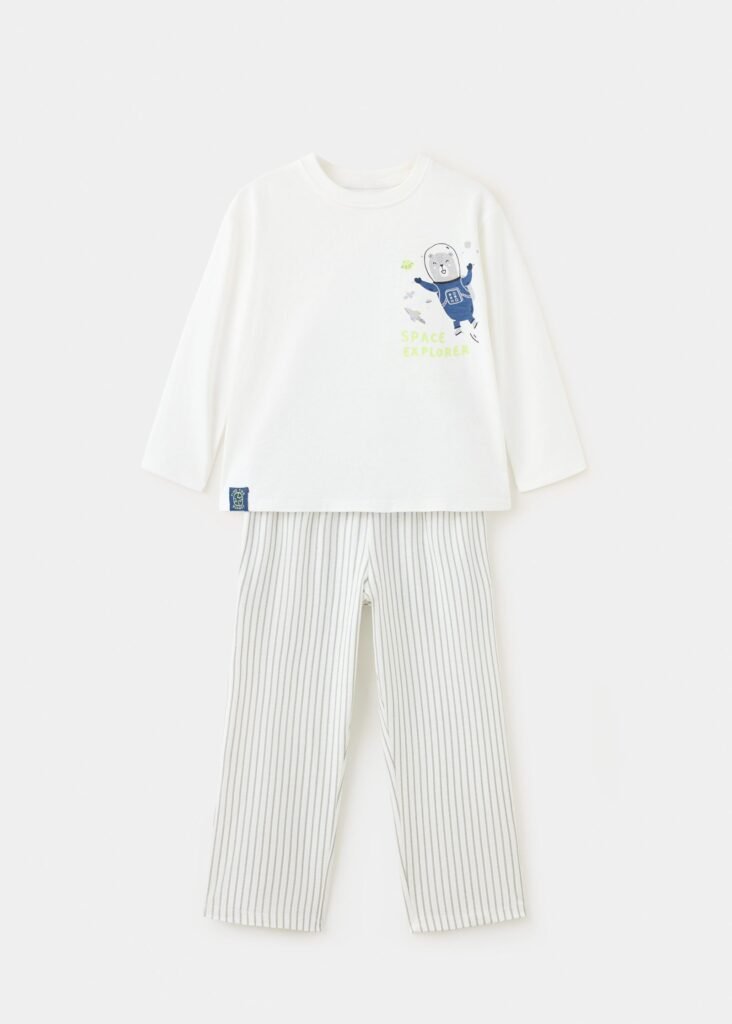 Pijama completo de algodão estampado