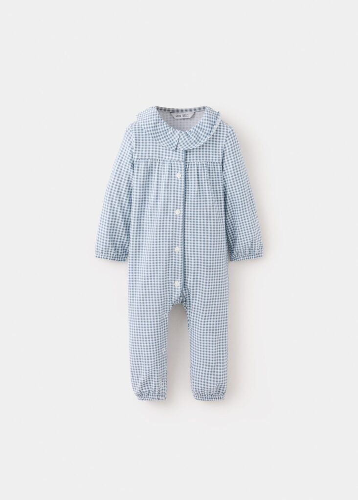 Macacão de pijama com estampado vichy