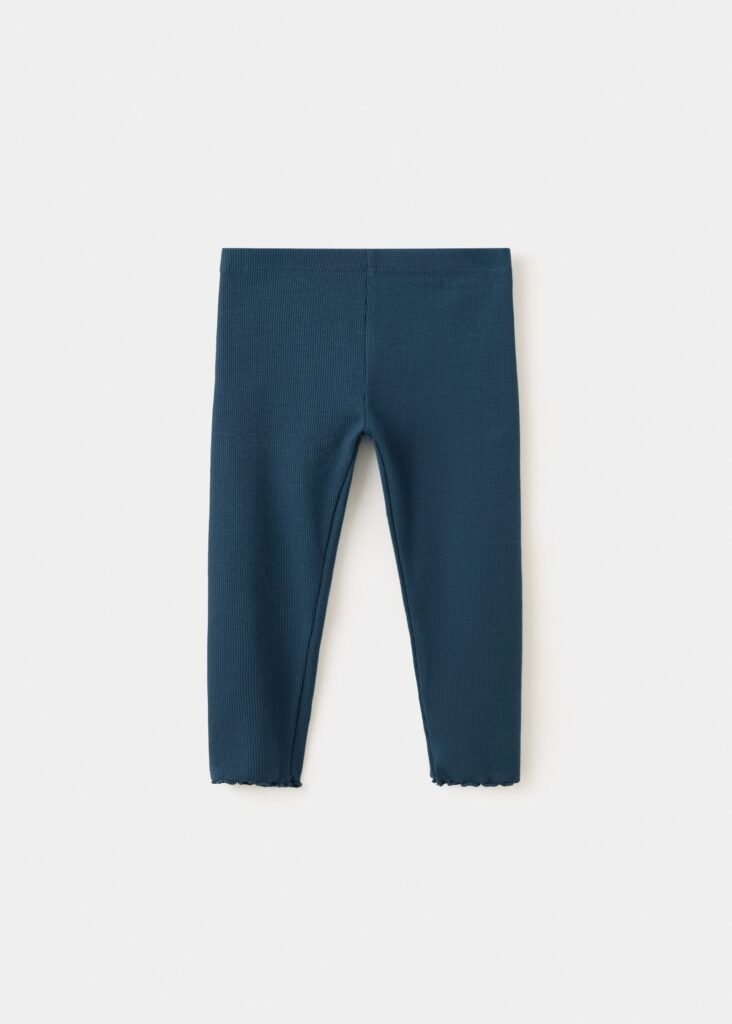 Leggings canelados de algodão