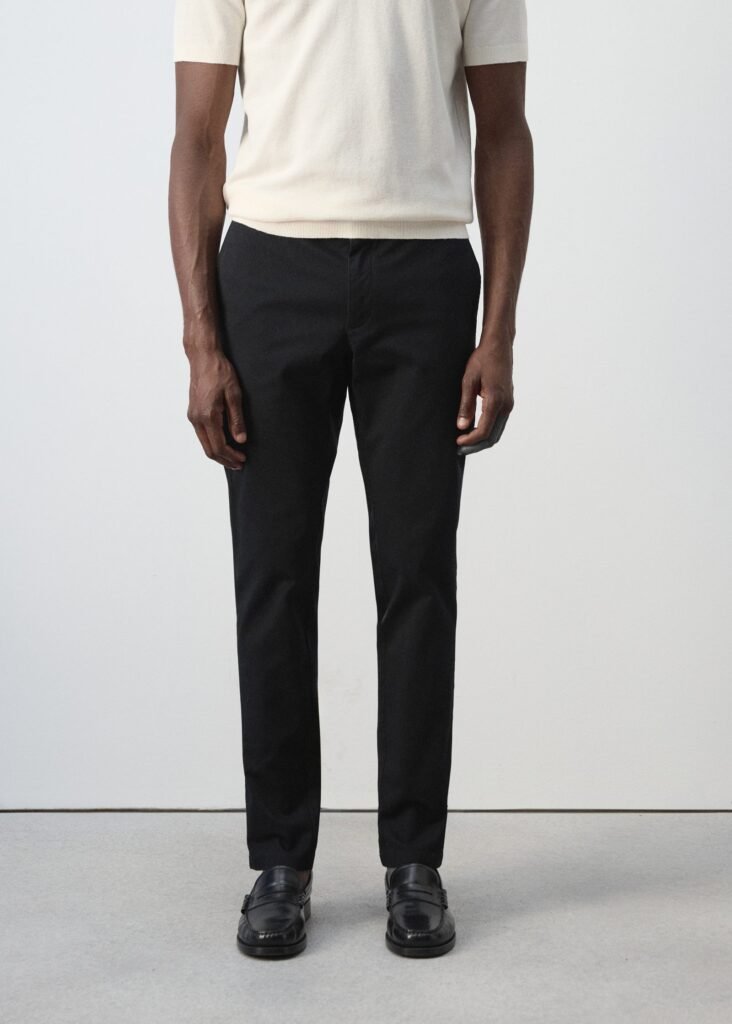 Calças chino Barna slim fit de sarja