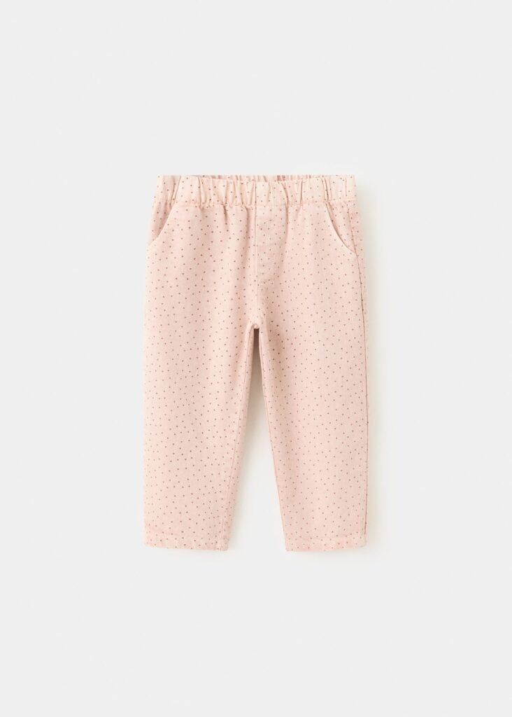 Jeans às bolinhas com cintura elástica