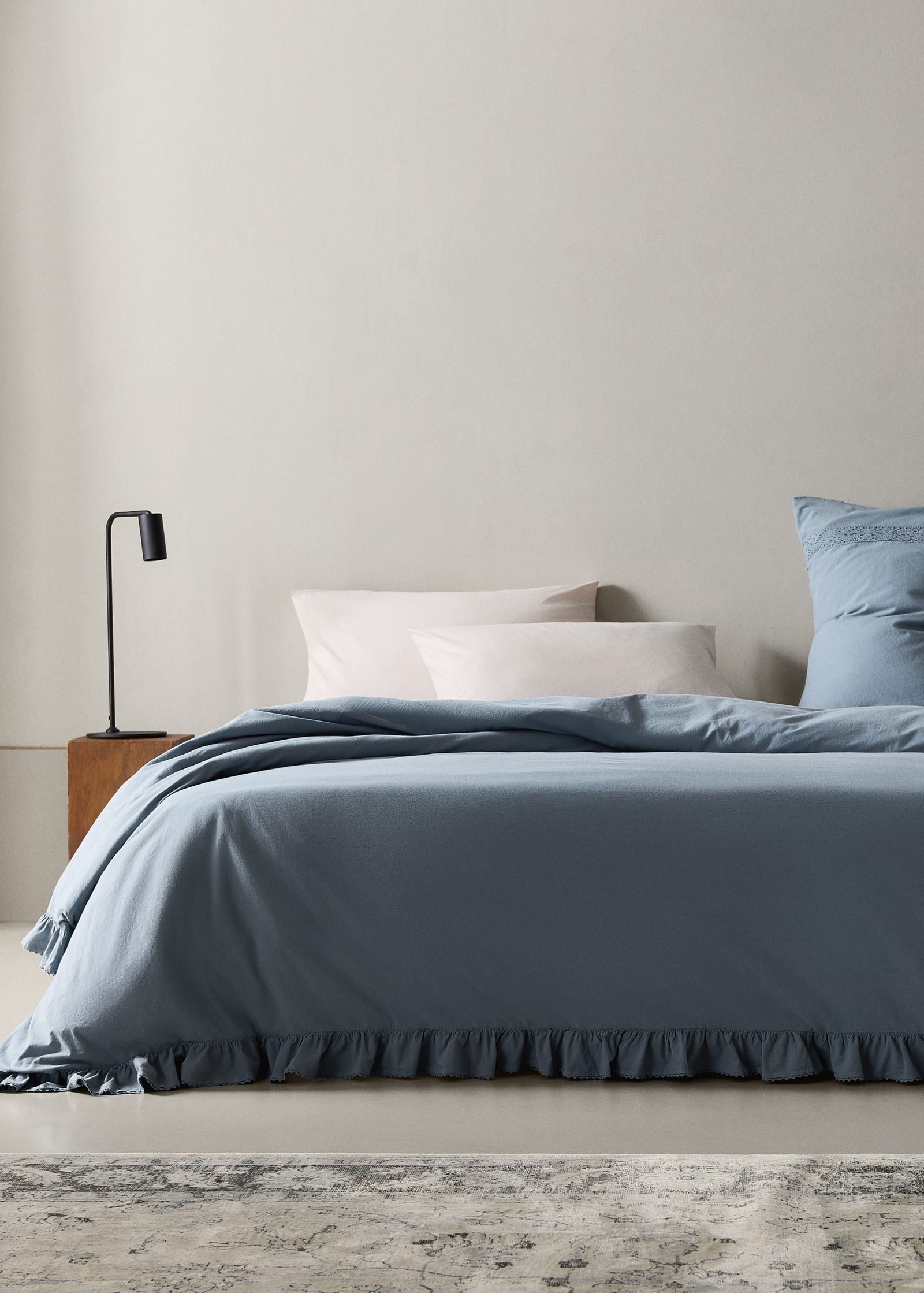 Capa de edredão de algodão lavado com acabamento de voile Cama 150/160 cm