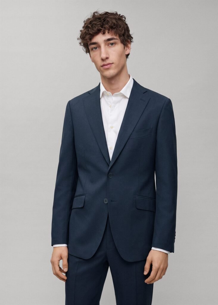 Blazer de fato de mistura de viscose