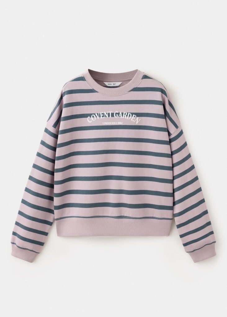 Sweatshirt às riscas com detalhe estampado