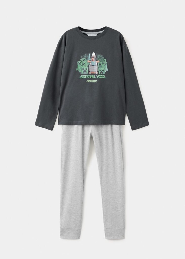 Pijama completo de algodão estampado