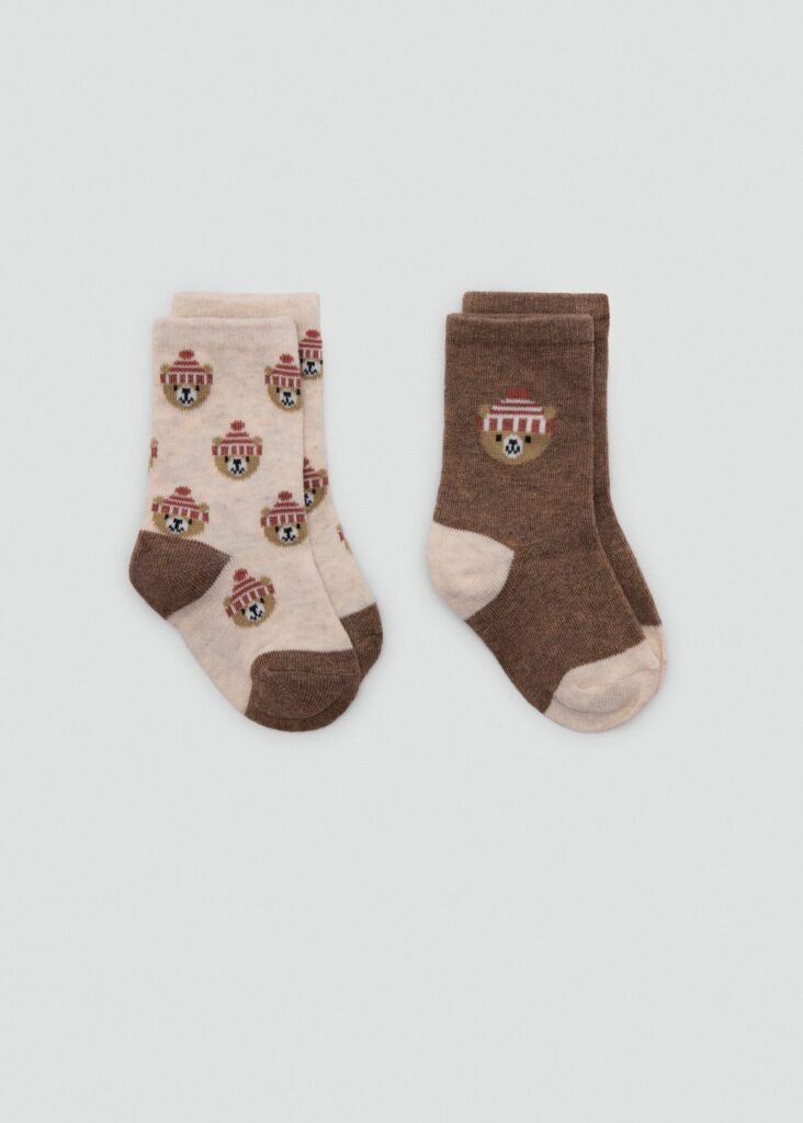 Pack de 2 meias com estampado de ursinhos