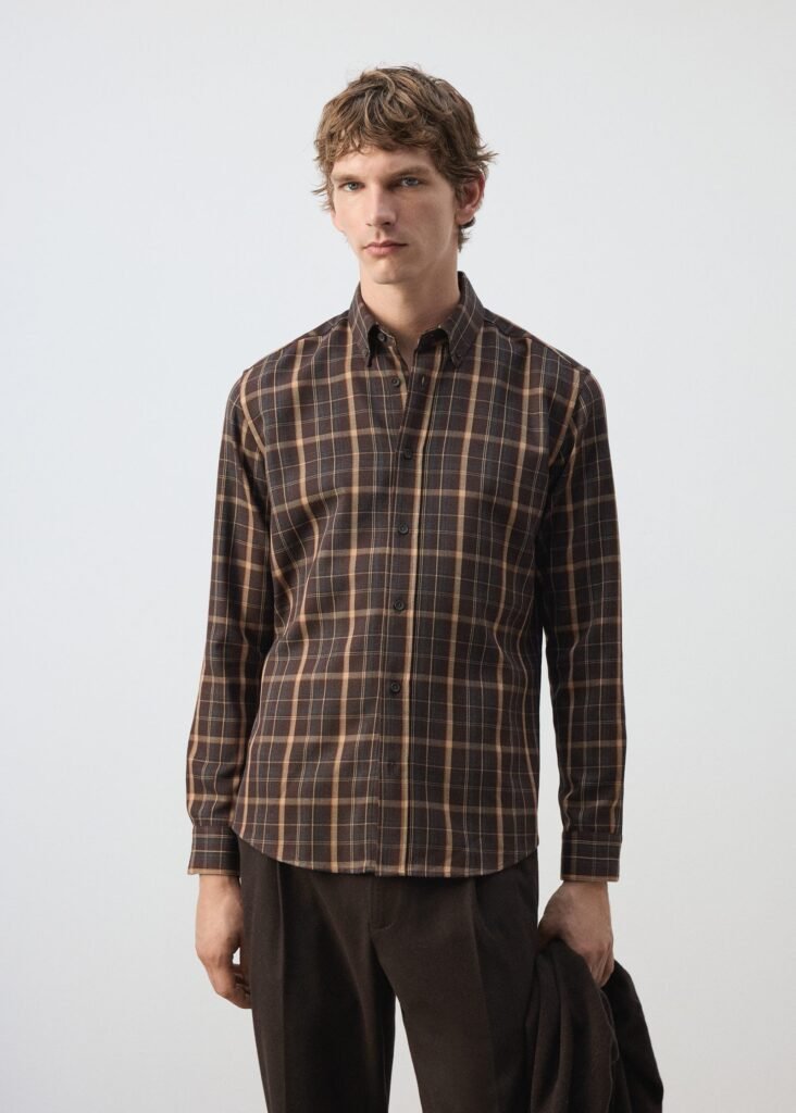 Camisa regular fir aos quadrados