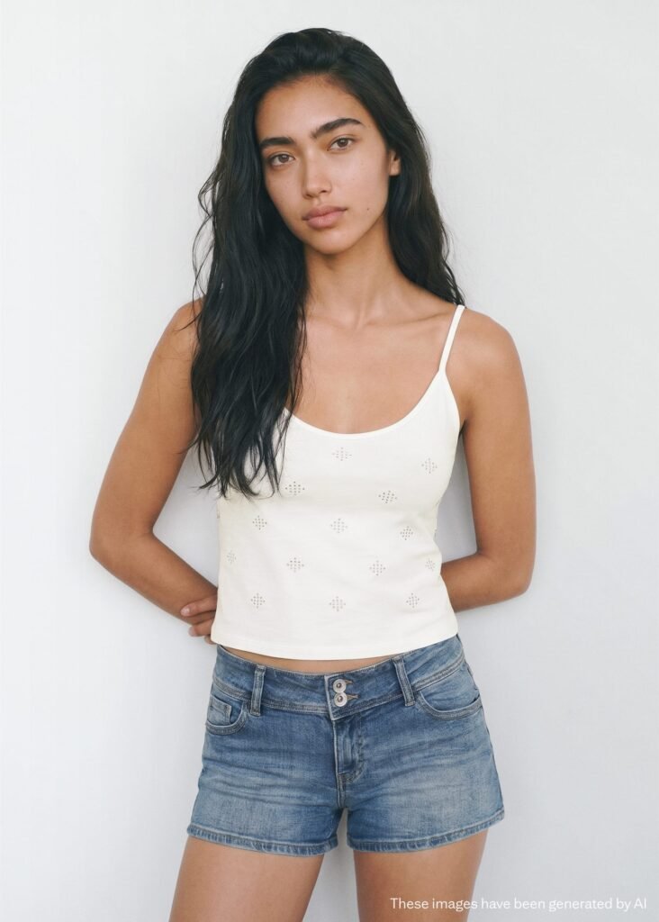 Top de algodão com tachas