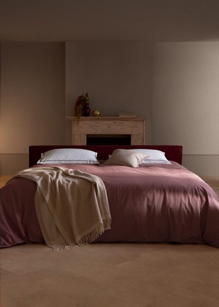 Capa de edredão de 100% algodão às riscas Cama 180/200 cm