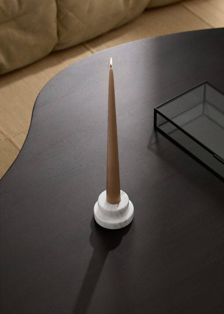 Candelabro reversível de mármore baixo