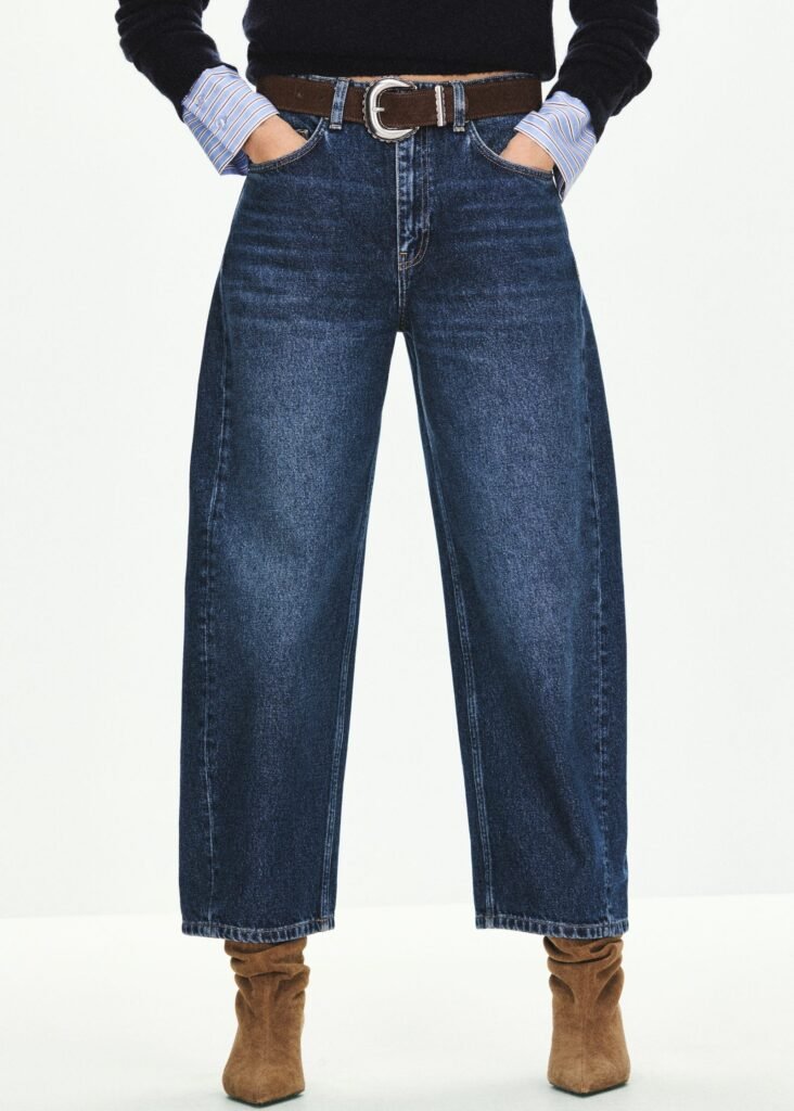 Jeans abaloados cropped