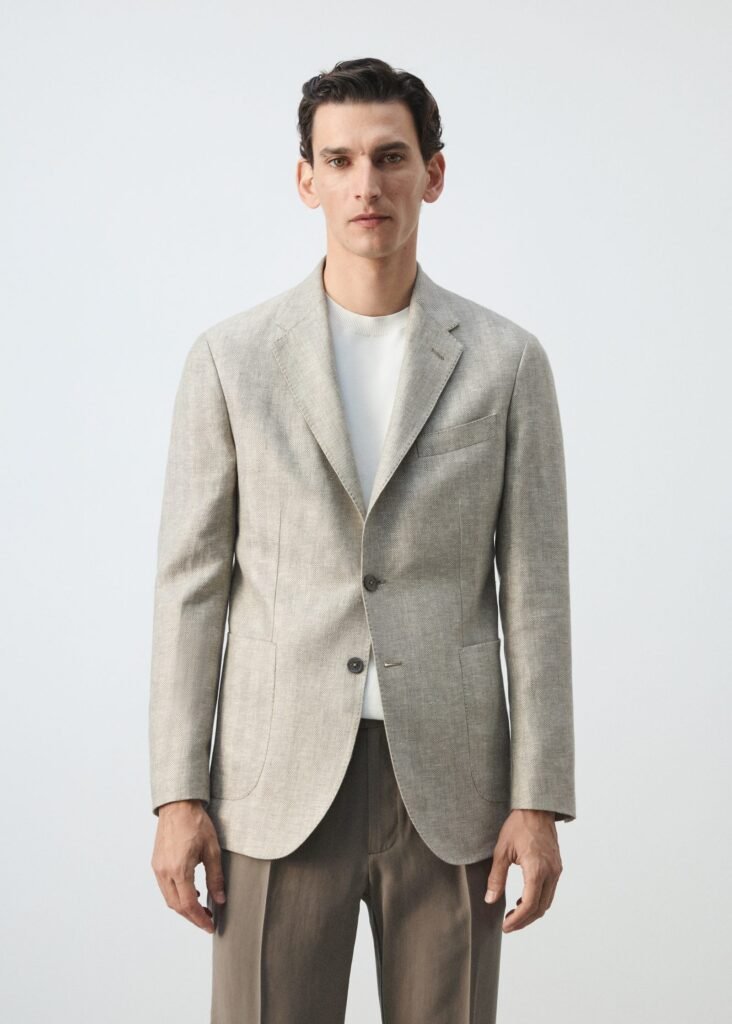 Blazer slim fit de 100% linho