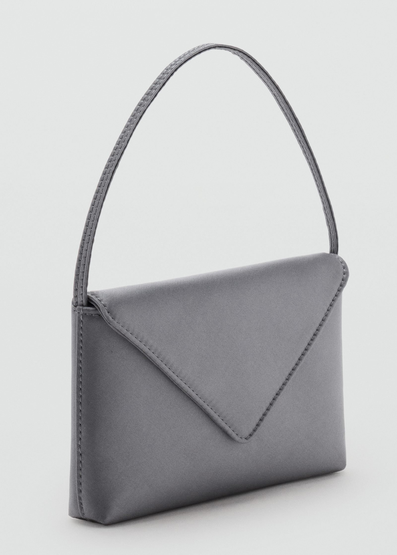 Carteira de mão acetinada com aba