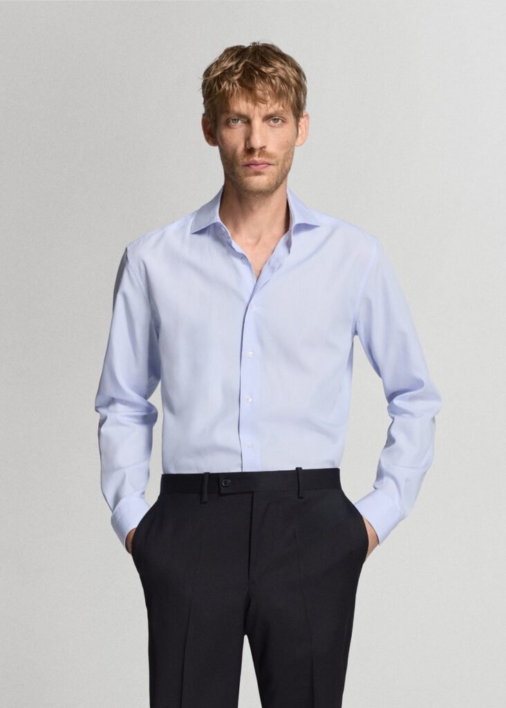 Camisa de fato de 100% algodão às ricas