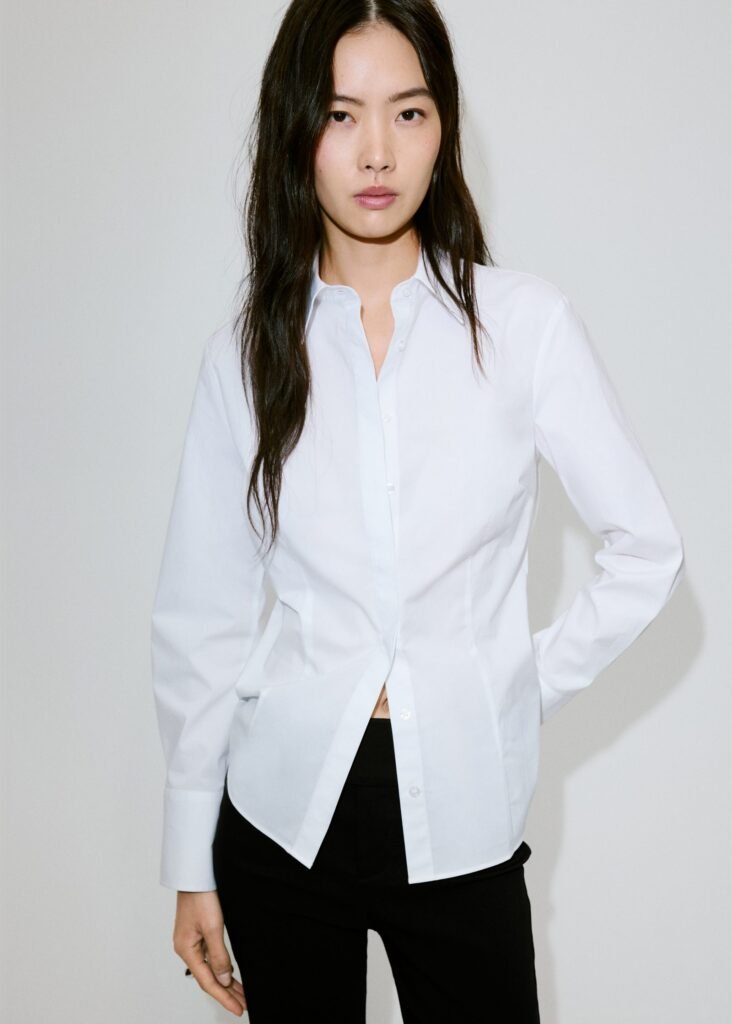 Camisa de popelina ajustada