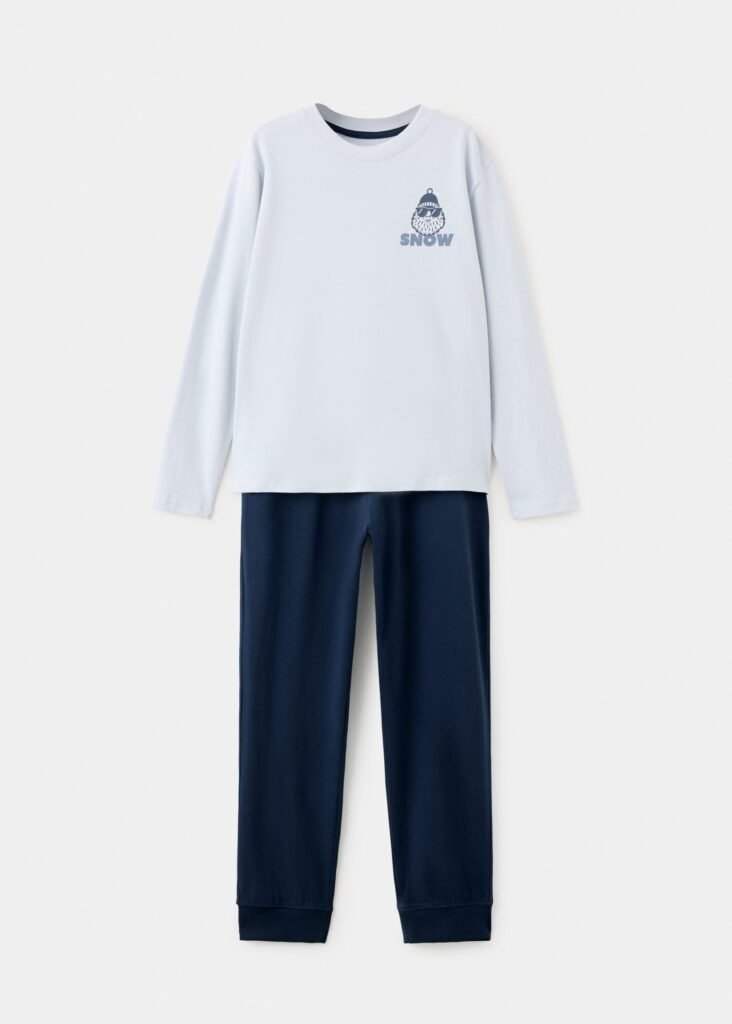 Pijama completo de algodão estampado