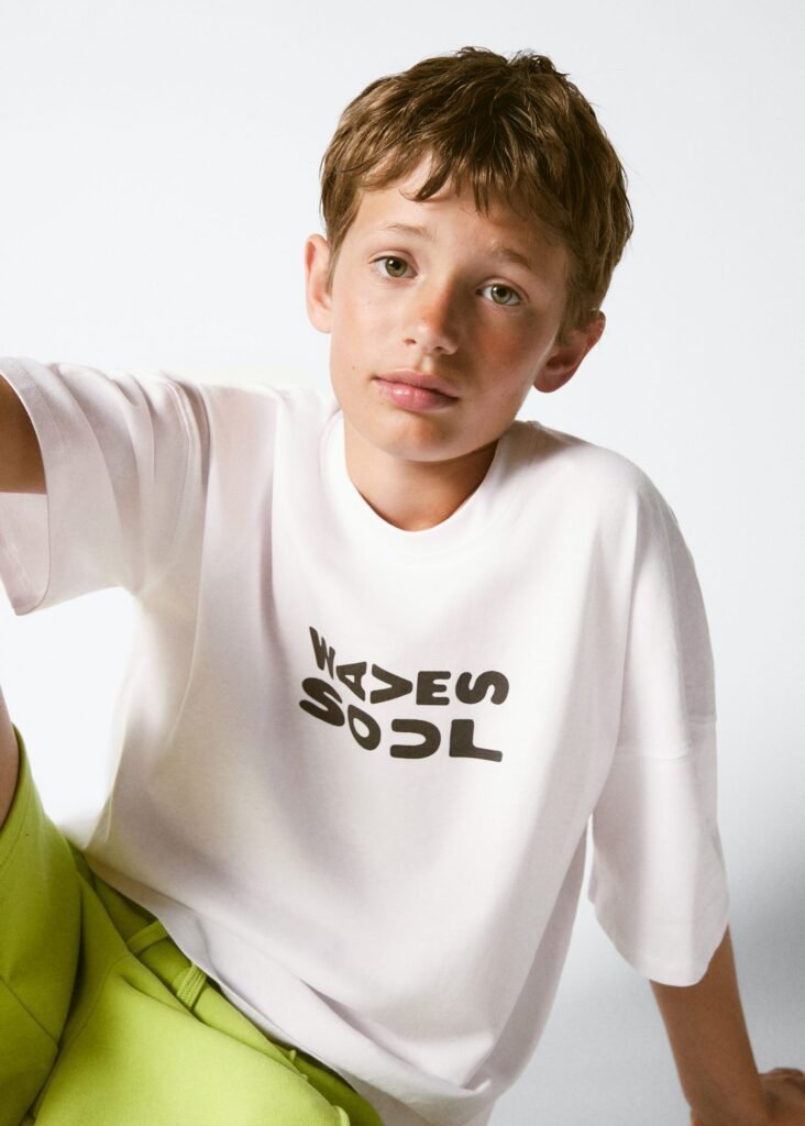 T-shirt de algodão com estampado à surfista
