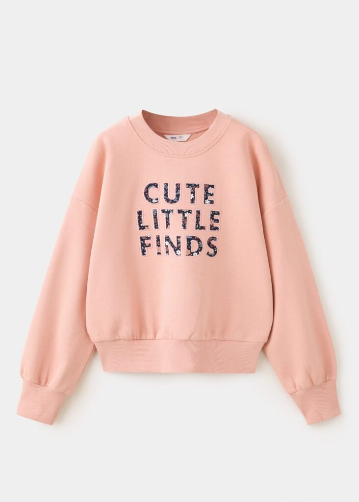 Sweatshirt de algodão com texto estampado
