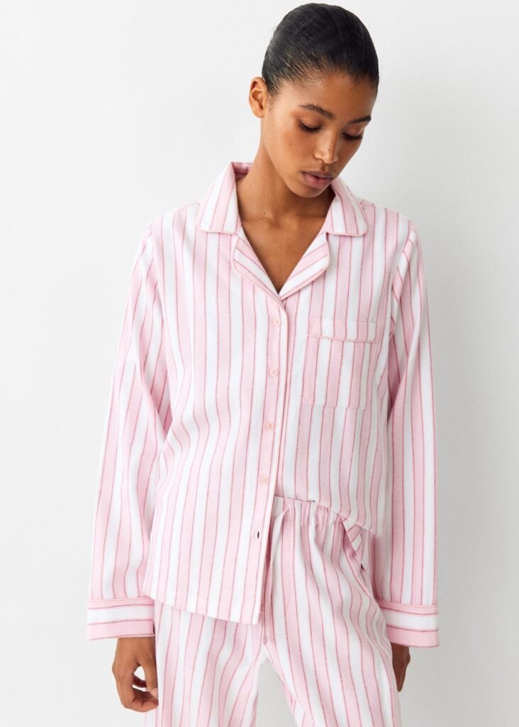 Pijama de algodão às riscas