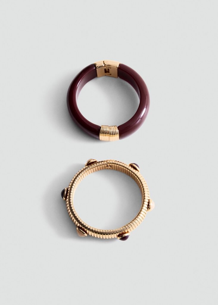 Pack de 2 pulseiras de formato irregular