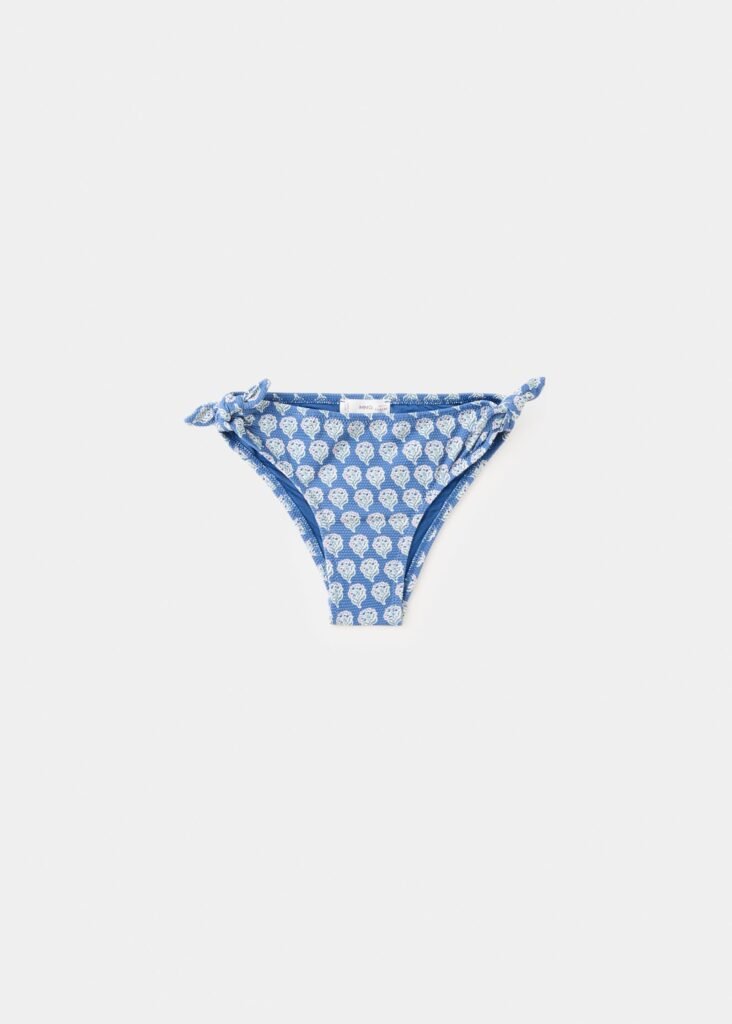 Cuequinha de biquíni com estampado de flores
