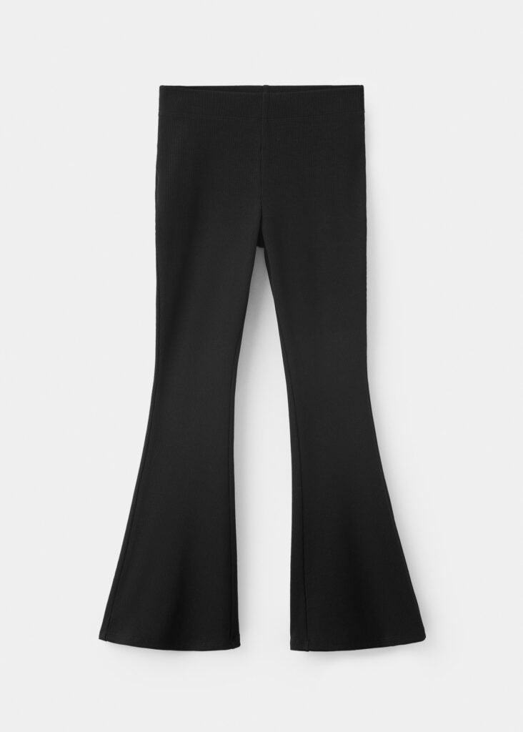 Leggings à boca de sino canelados