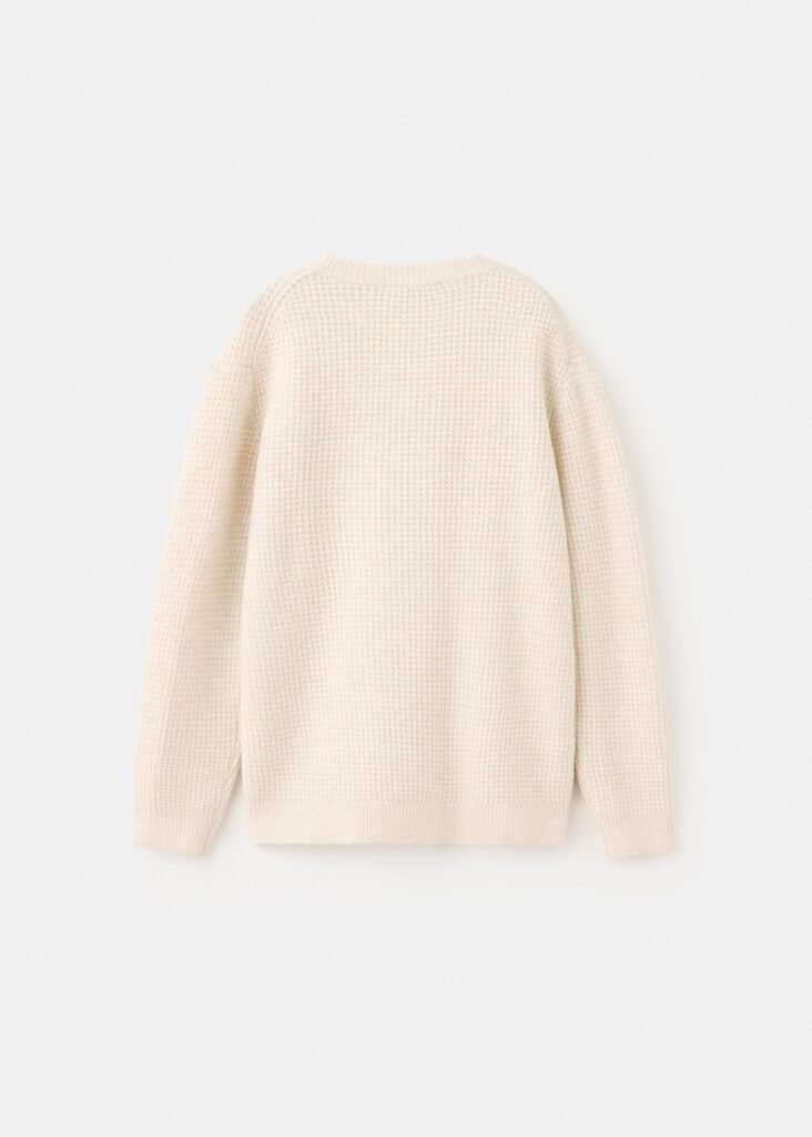 Camisola oversized de malha waffle