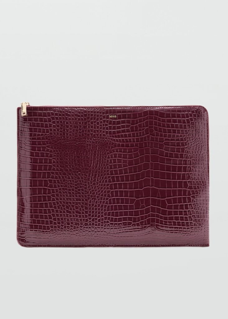 Capa para portátil brilhante com efeito de crocodilo
