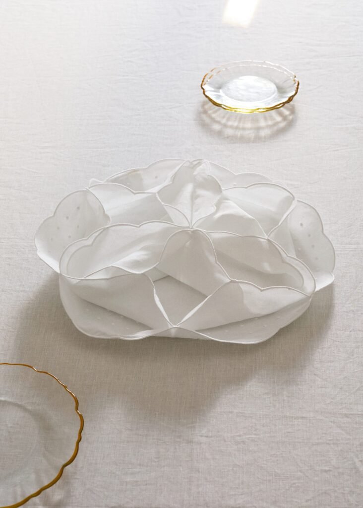 Cesta de pão com detalhes bordados
