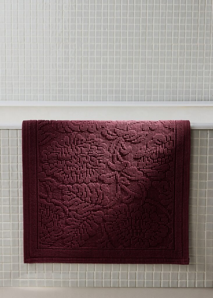 Tapete de casa de banho de jacquard de algodão