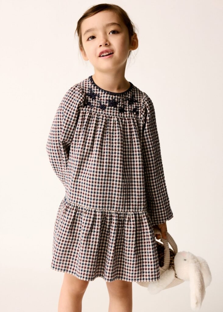 Vestido de algodão com estampado vichy