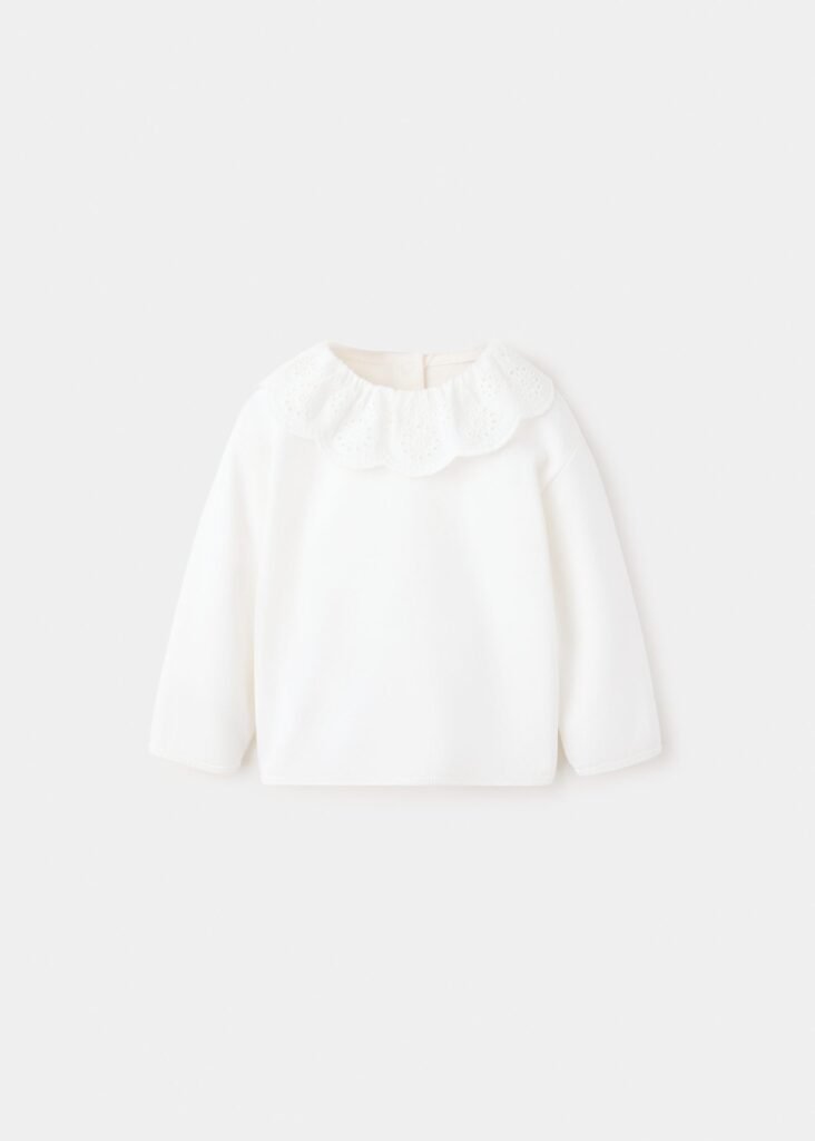 Sweatshirt de algodão com pormenor bordado