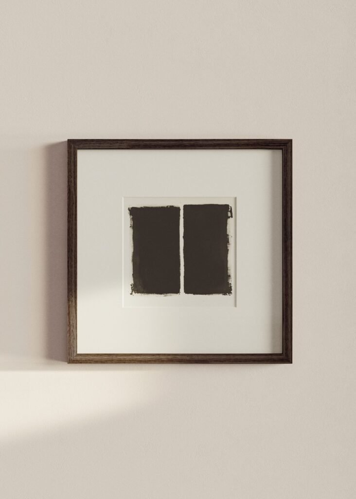 Quadro artístico com composição abstrata
