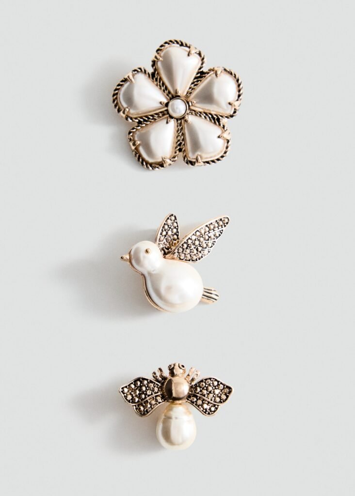 Conjunto de 3 broches combinados
