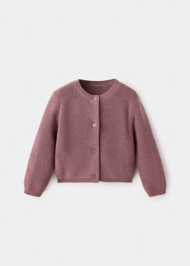 Cardigan de malha com manga comprido