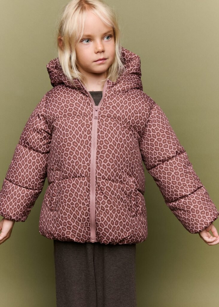 Anoraque acolchoado estampado