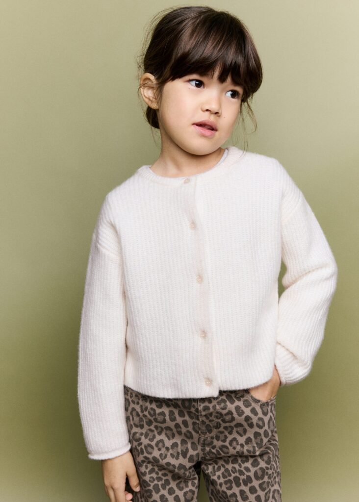 Cardigan de malha canelada