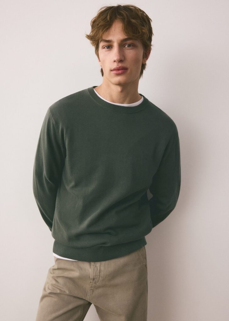 Camisola de malha de algodão