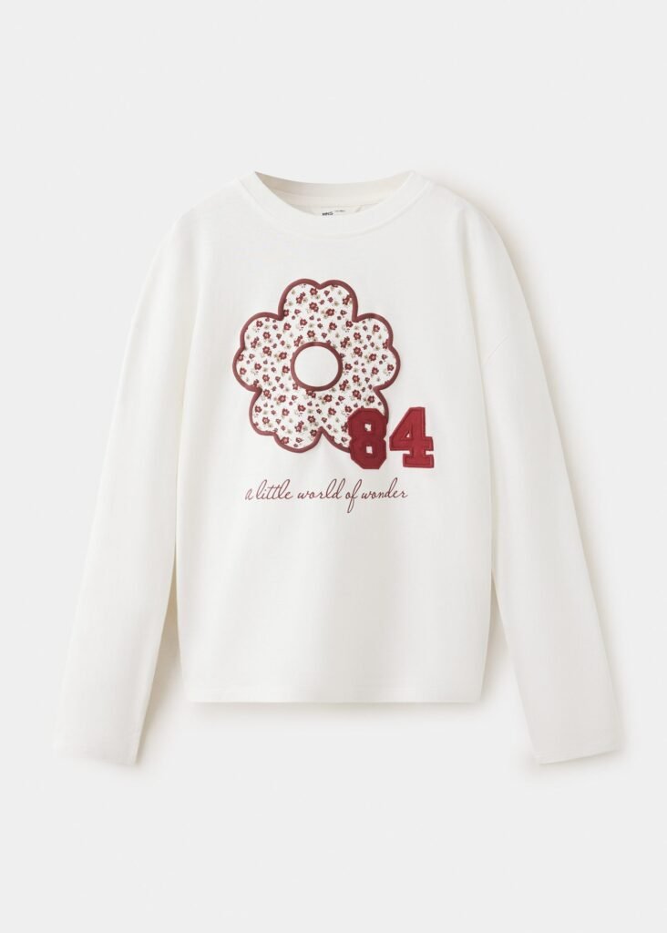 T-shirt de algodão com estampado floral
