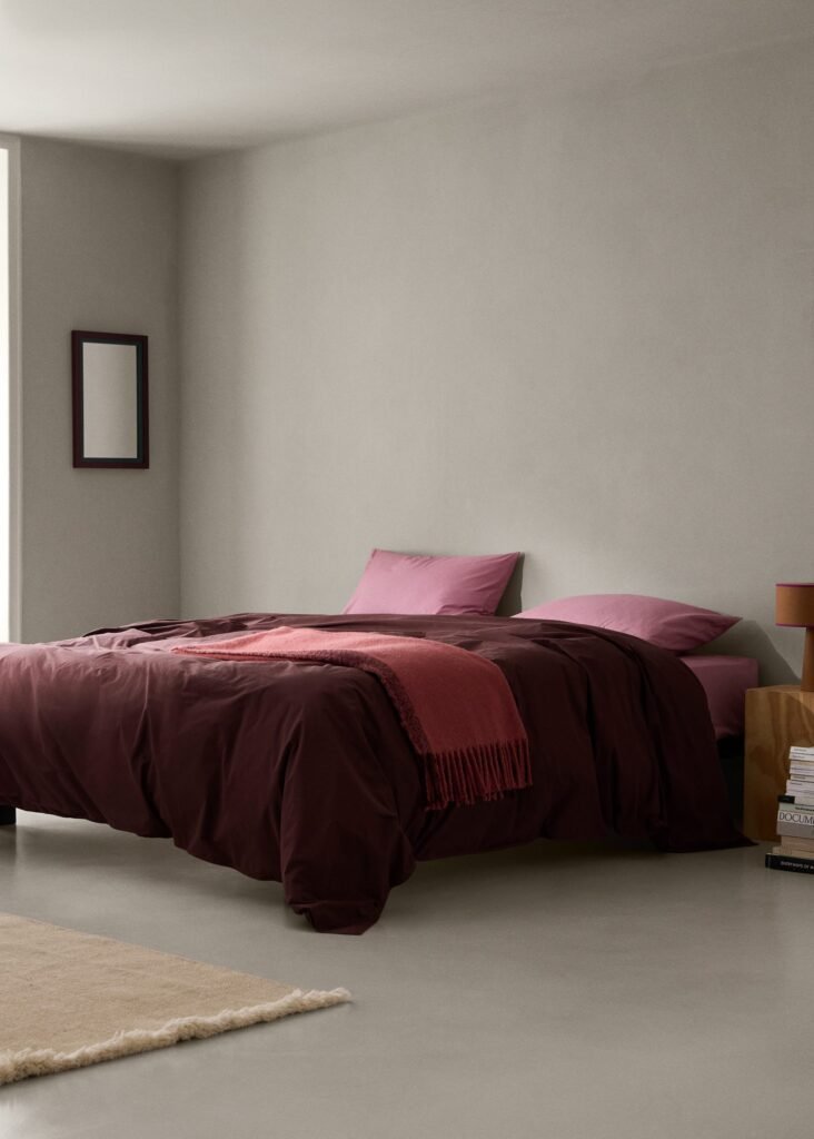 Capa de edredão de 100% percal garment-dye Cama 150/160 cm