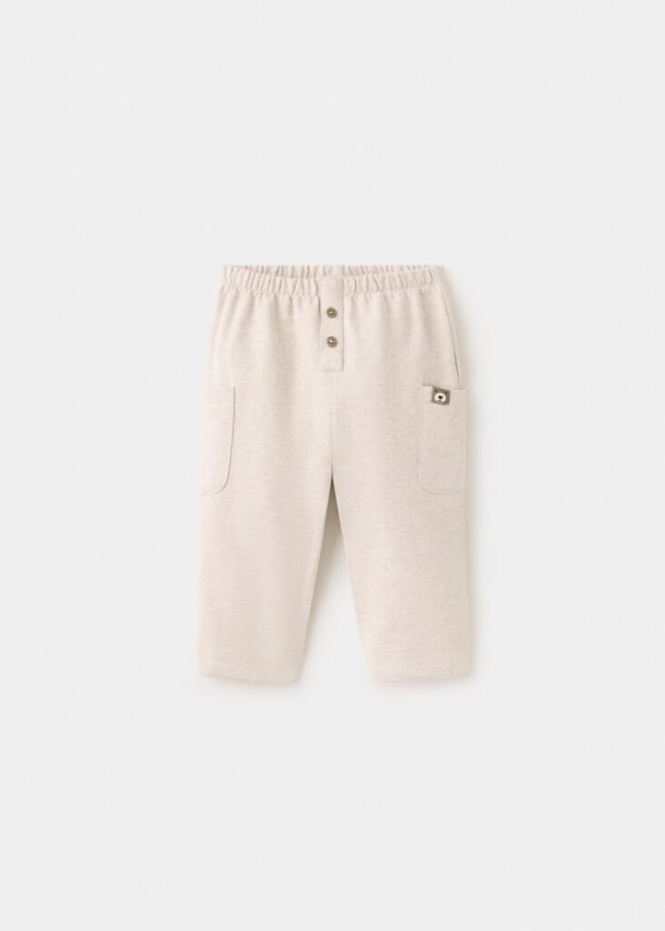 Joggers de algodão com pormenor de botões