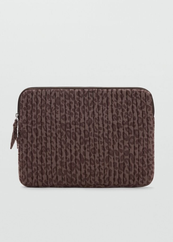 Capa de portátil estampada e acolchoada