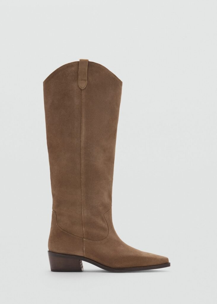 Bota à cowboy de pele croûte