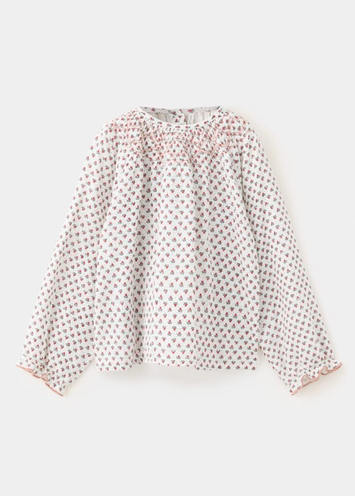 Blusa de algodão às flores