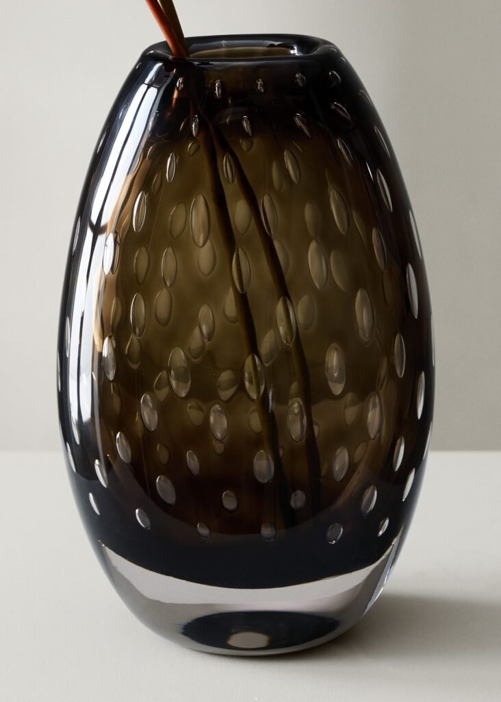 Vaso de vidro soprado