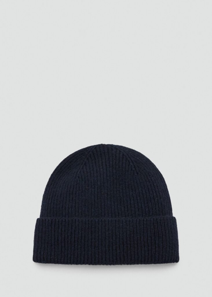 Gorro canelado de mistura de lã