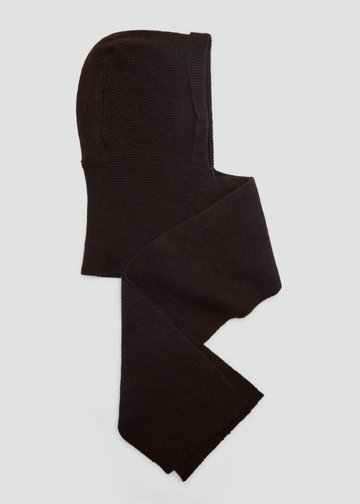 Balaclava de malha com cachecol