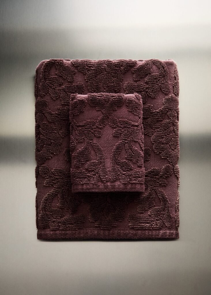 Toalha de mãos de jacquard de algodão
