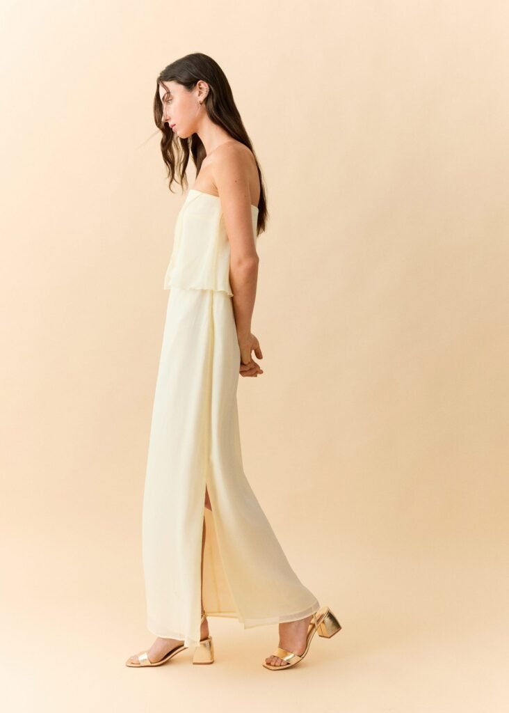 Vestido caicai com folho