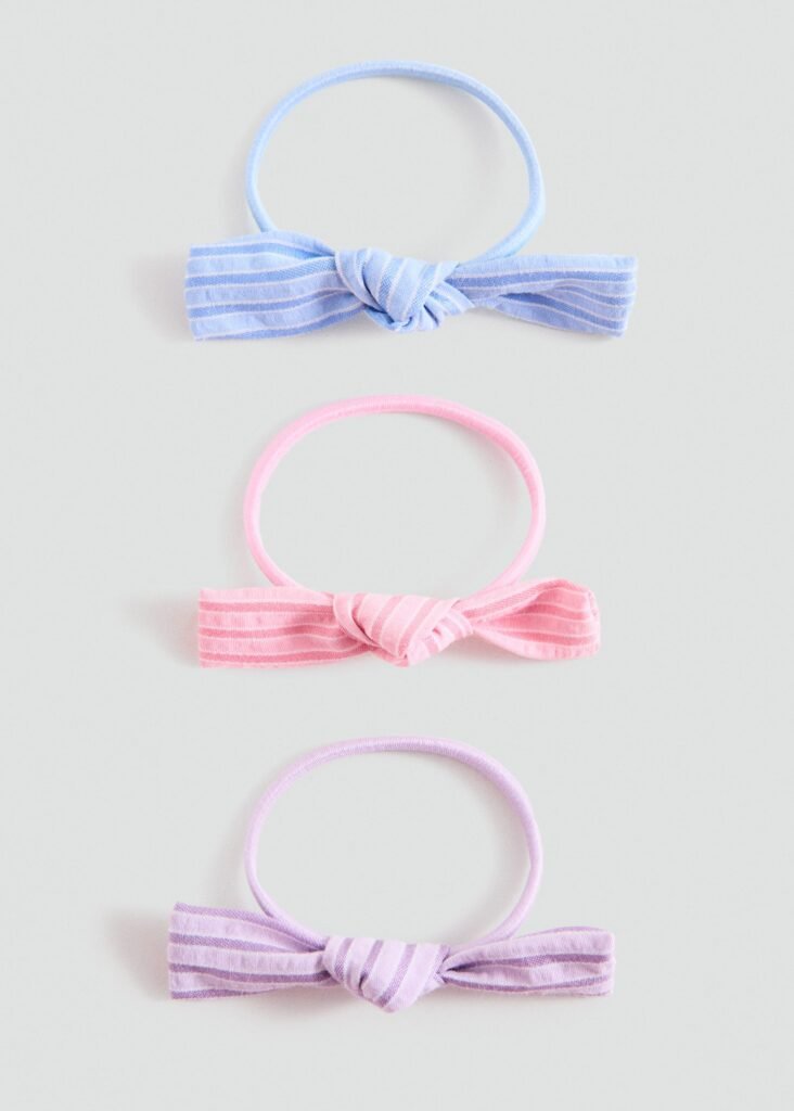Pack de 3 elásticos de cabelo de laço